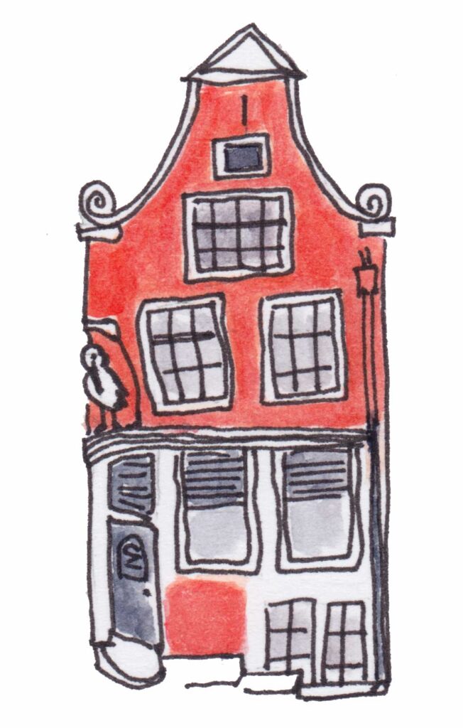 Stork house doodle amsterdam