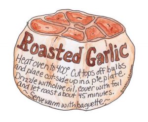 illustration of receipe for roasted garlic